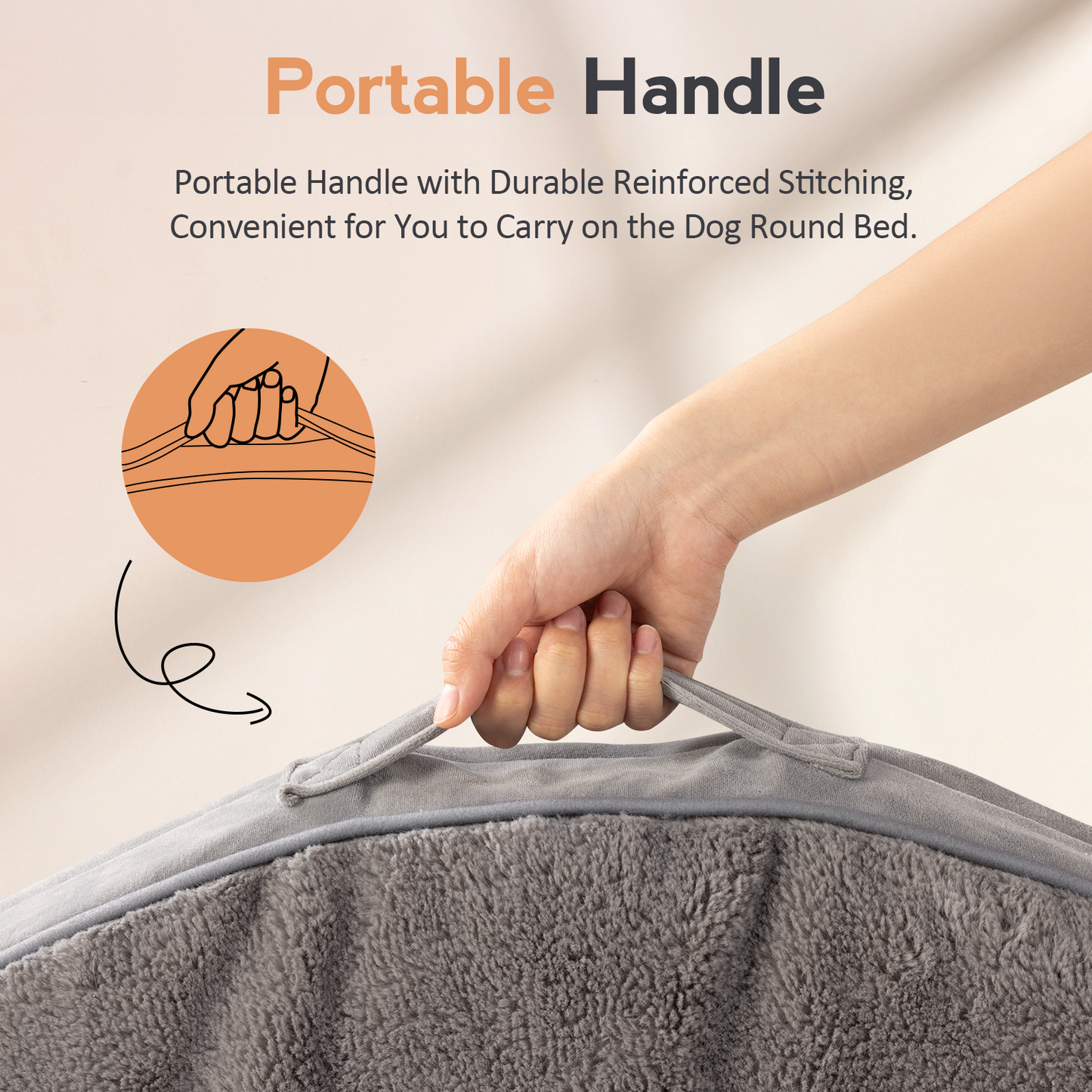 Round Dog Bed with Pillow