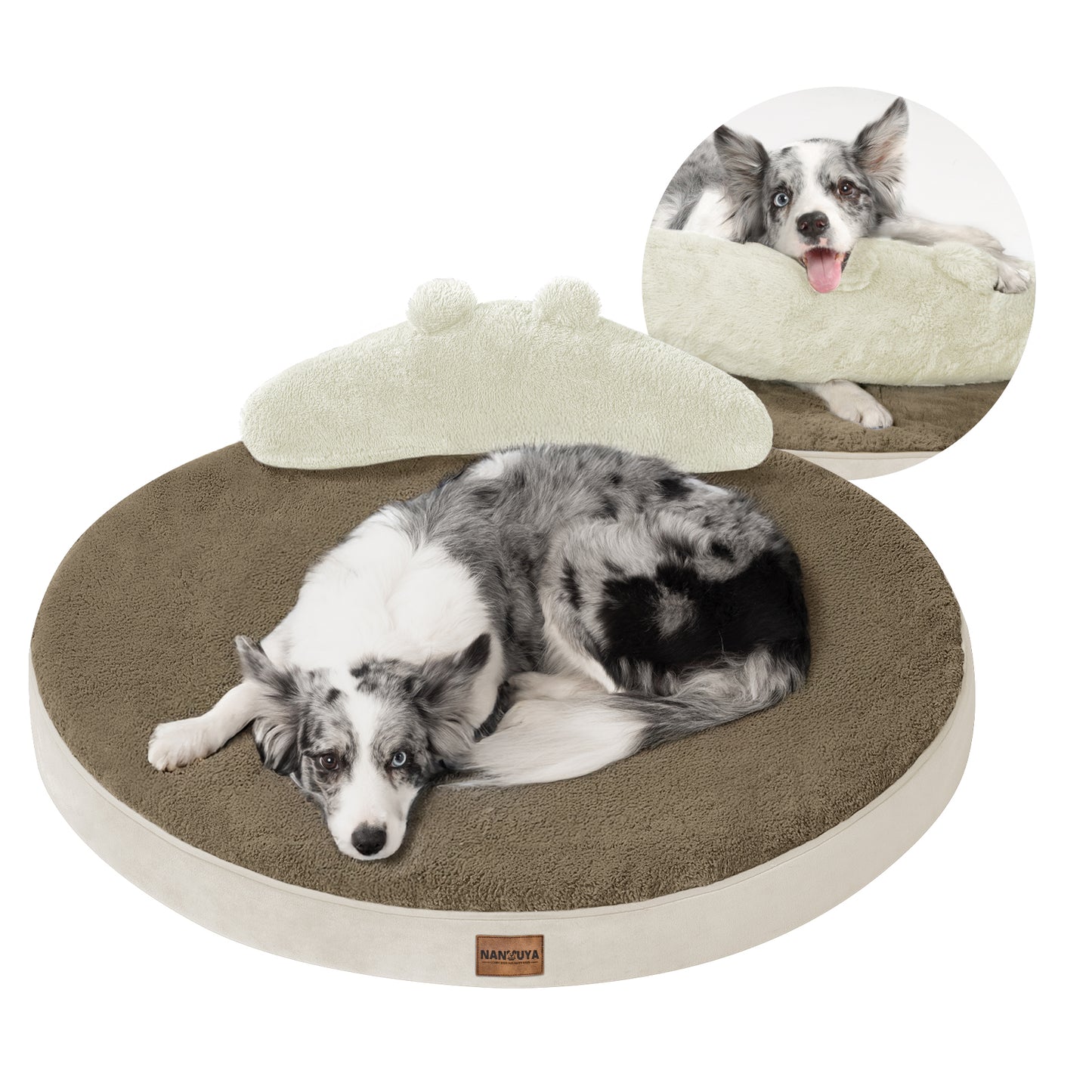 Round Dog Bed with Pillow