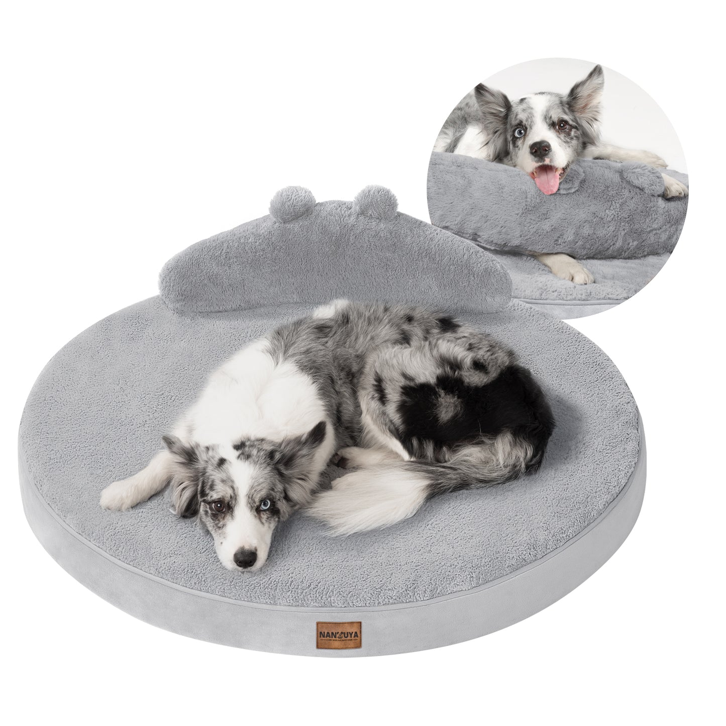Round Dog Bed with Pillow