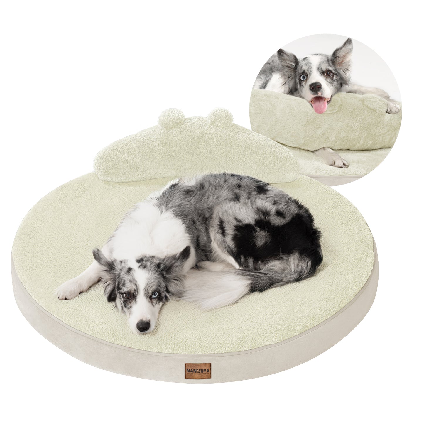Round Dog Bed with Pillow