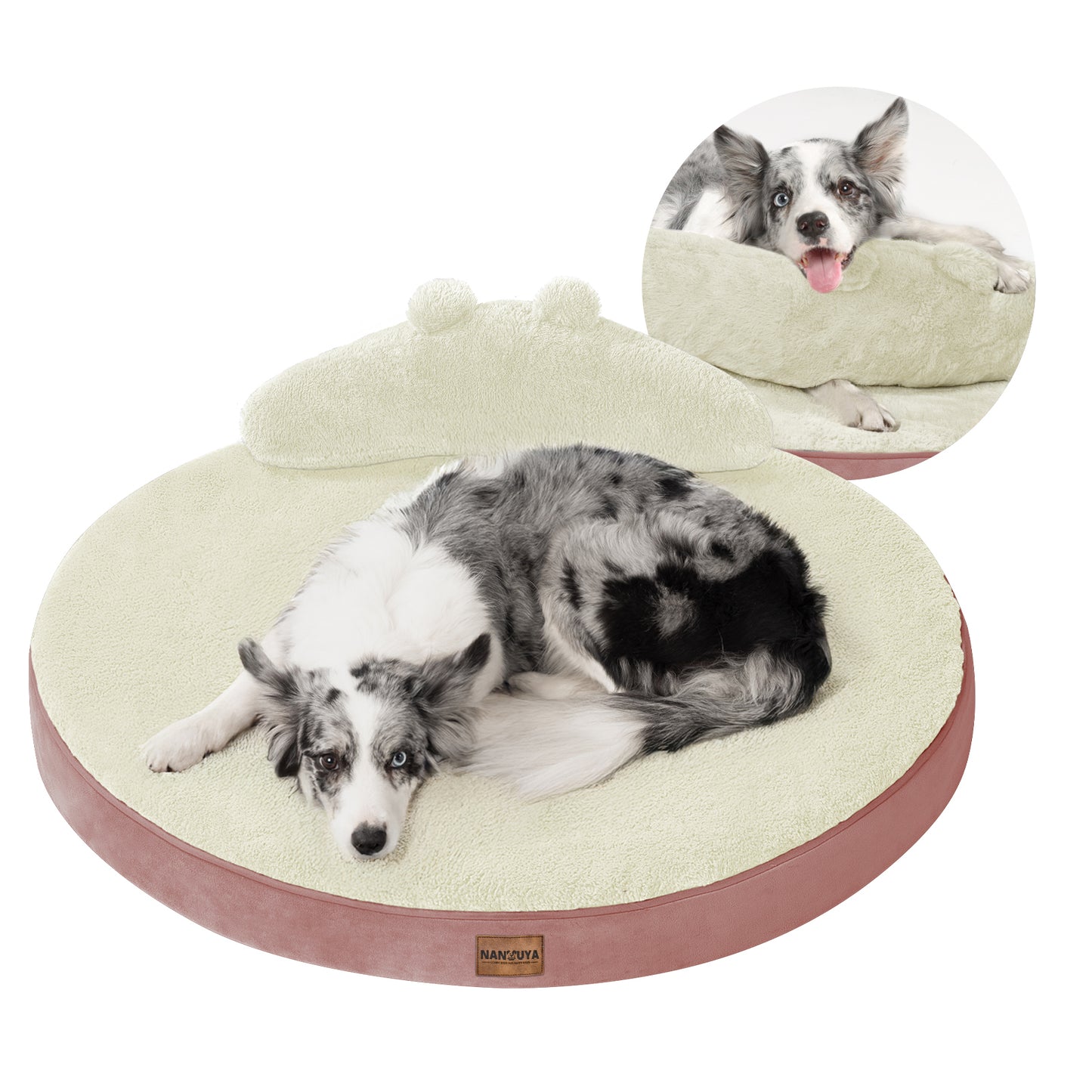 Round Dog Bed with Pillow