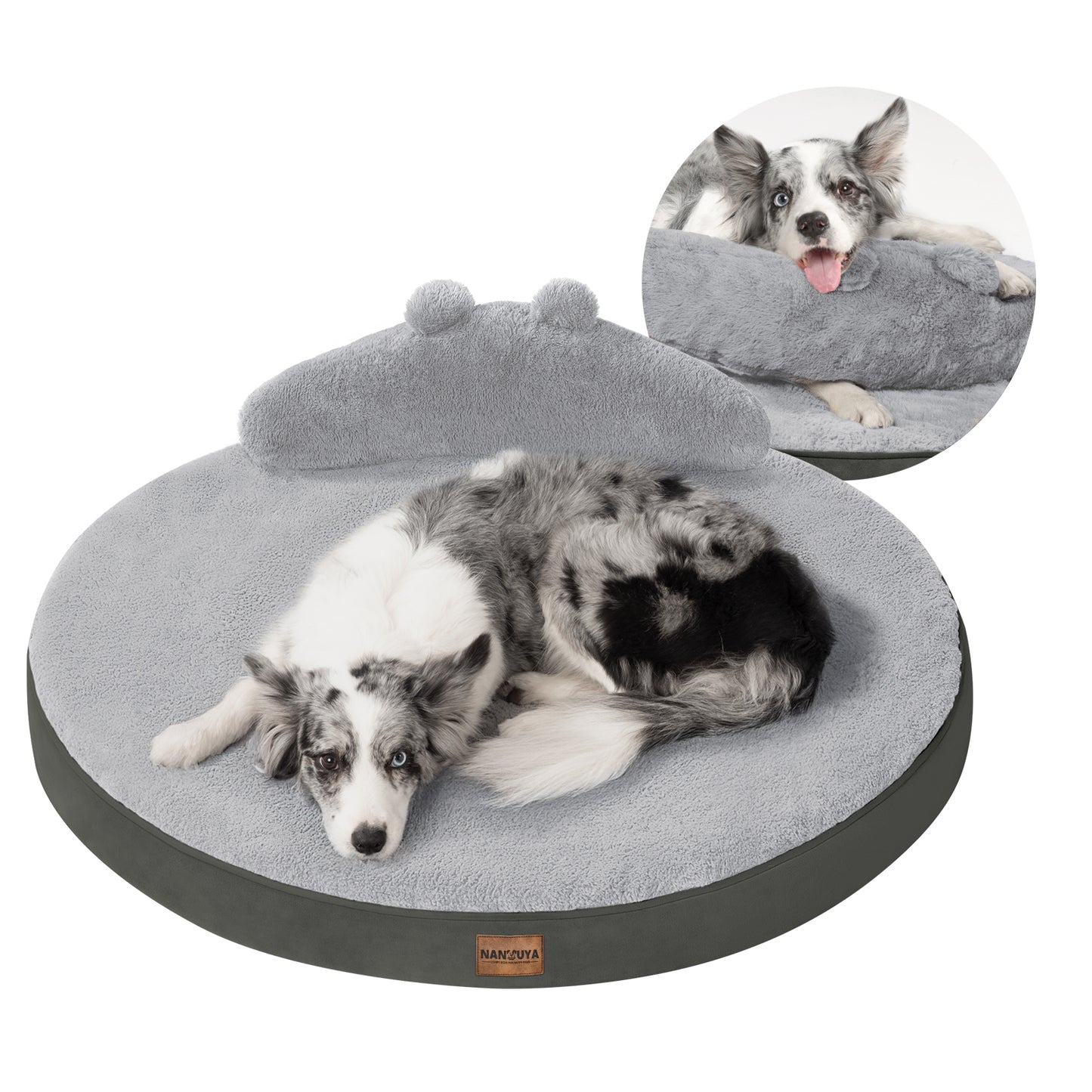 Round Dog Bed with Pillow