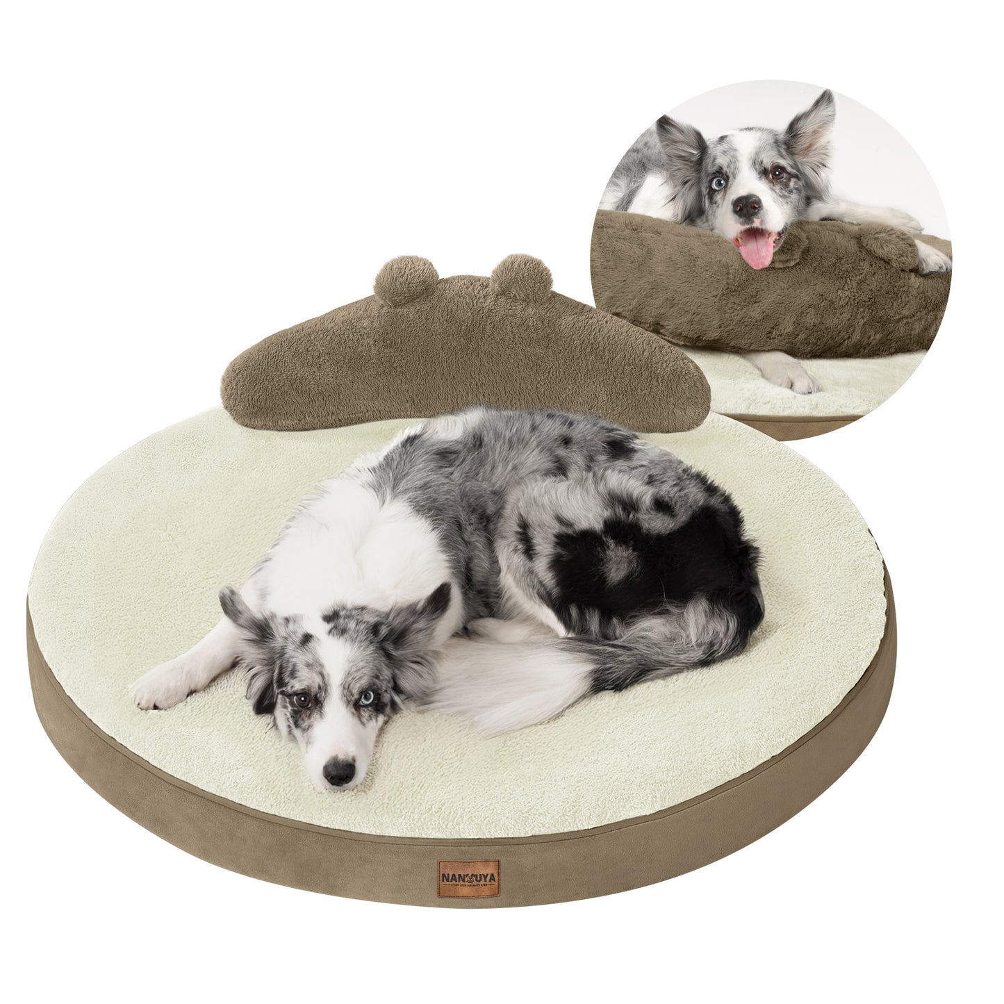 Round Dog Bed with Pillow