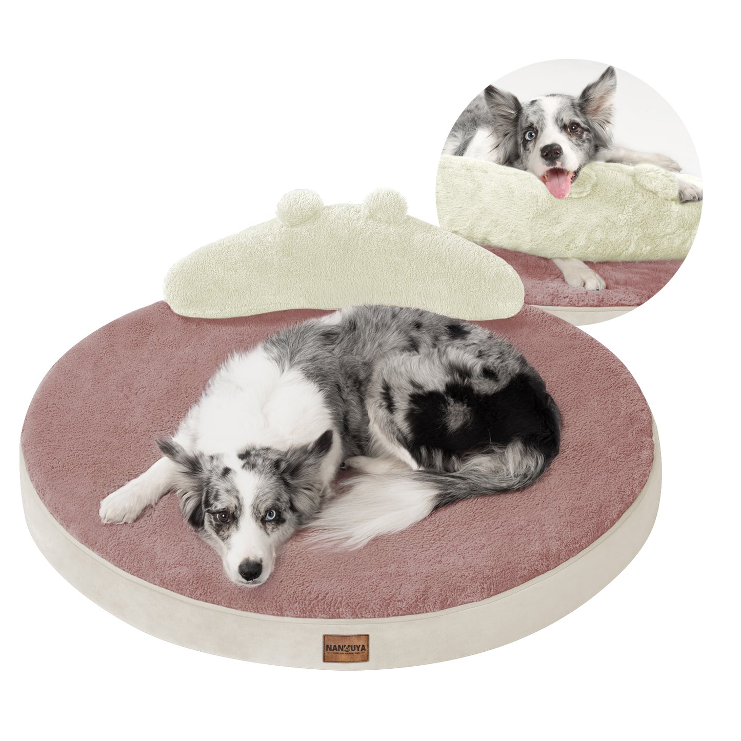 Round Dog Bed with Pillow