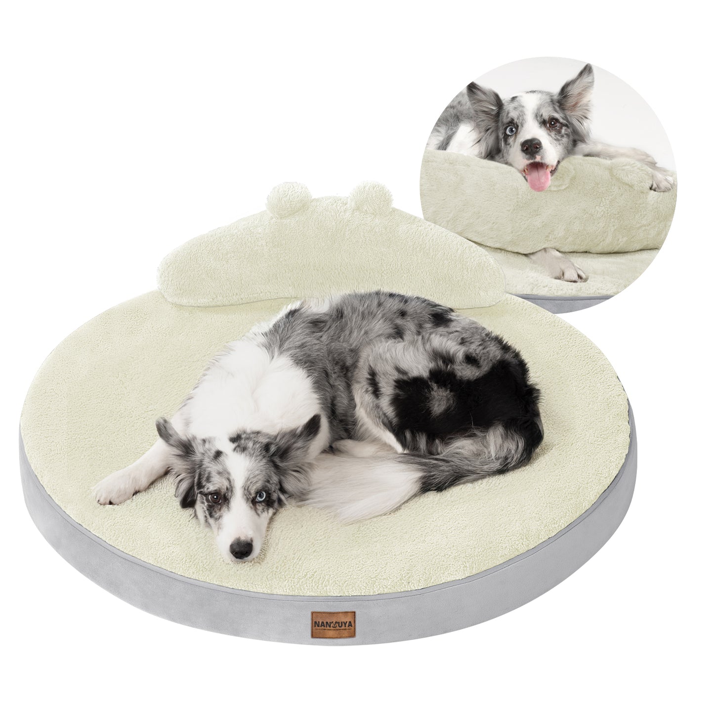Round Dog Bed with Pillow