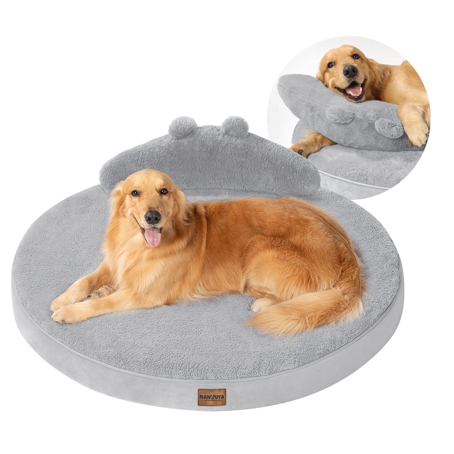 Round Dog Bed with Pillow