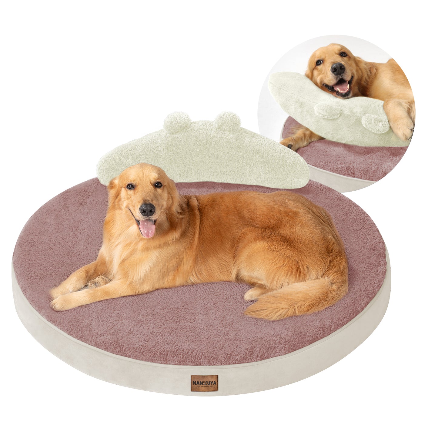 Round Dog Bed with Pillow