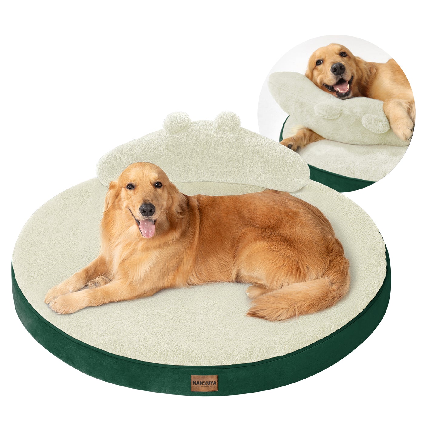 Round Dog Bed with Pillow