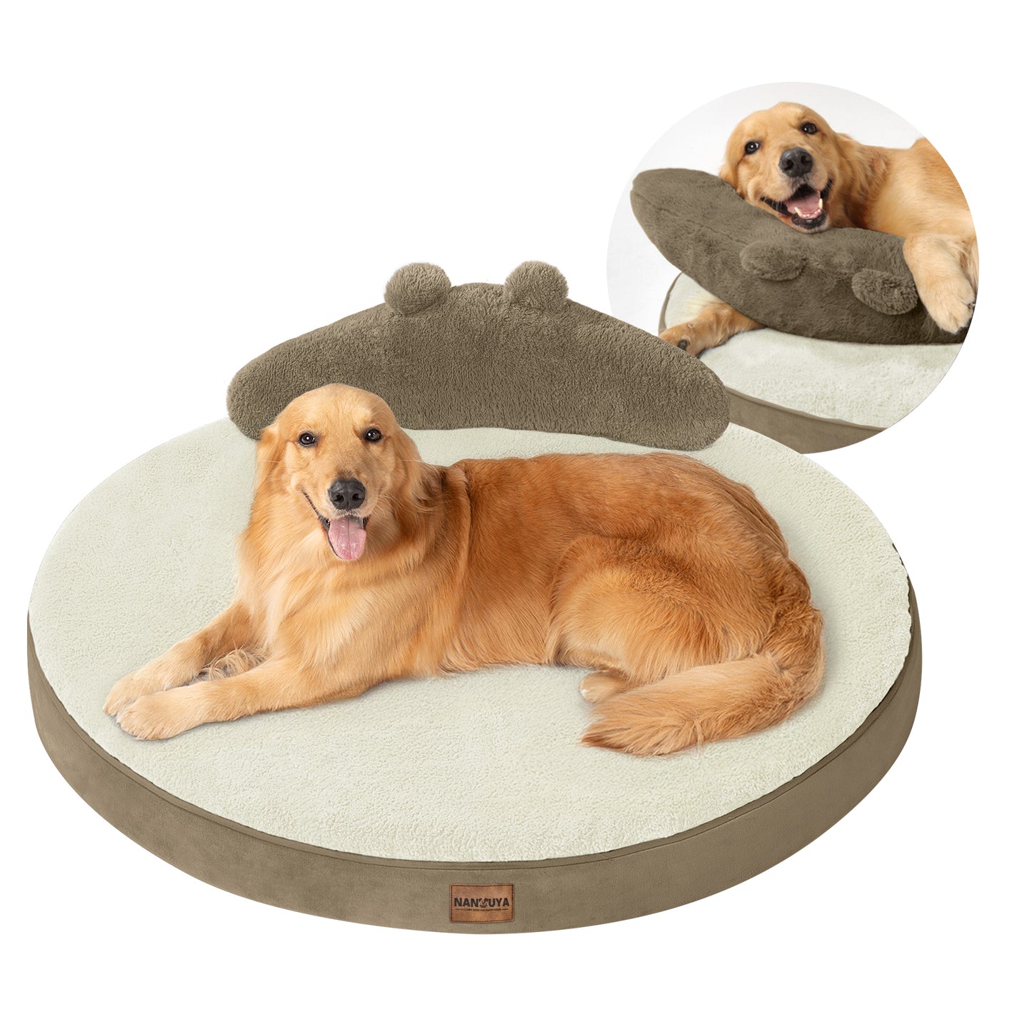 Round Dog Bed with Pillow