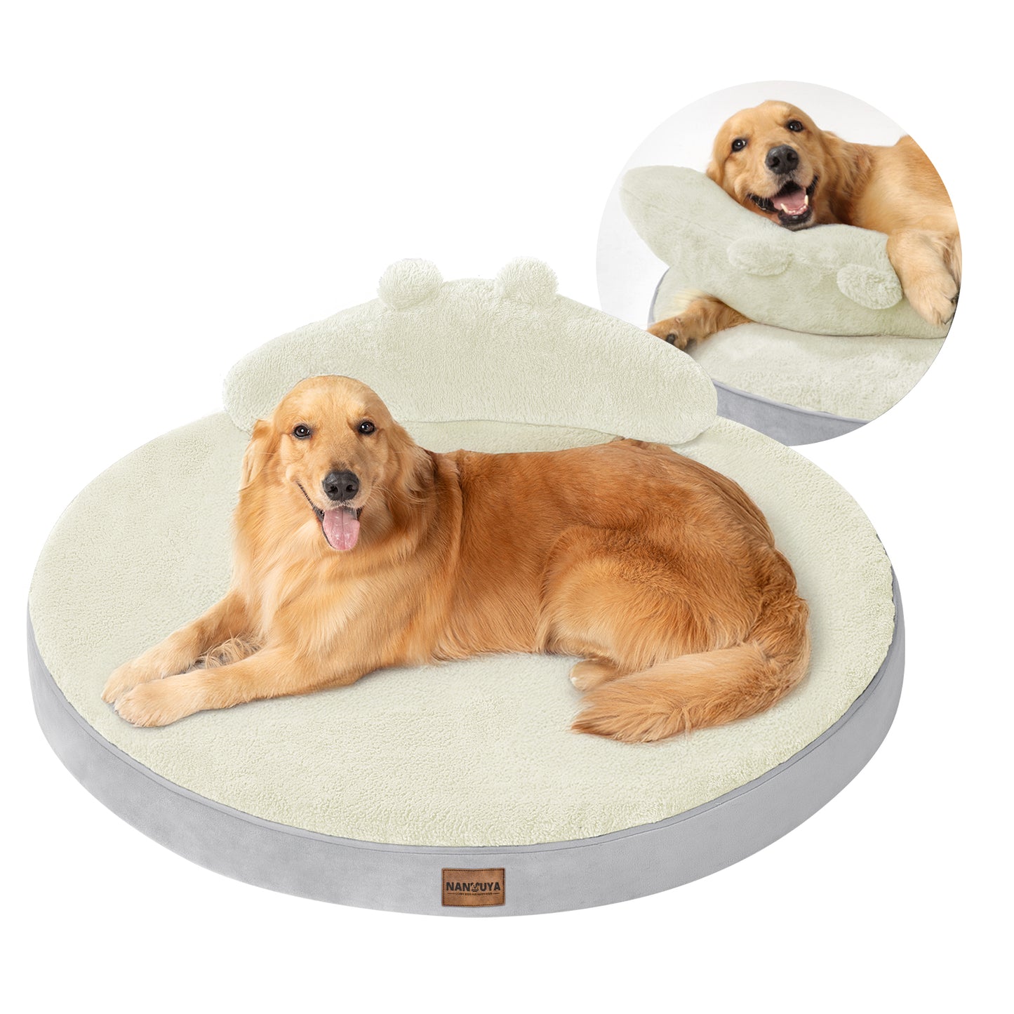 Round Dog Bed with Pillow