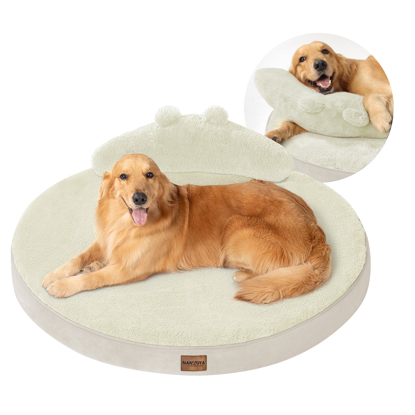 Round Dog Bed with Pillow
