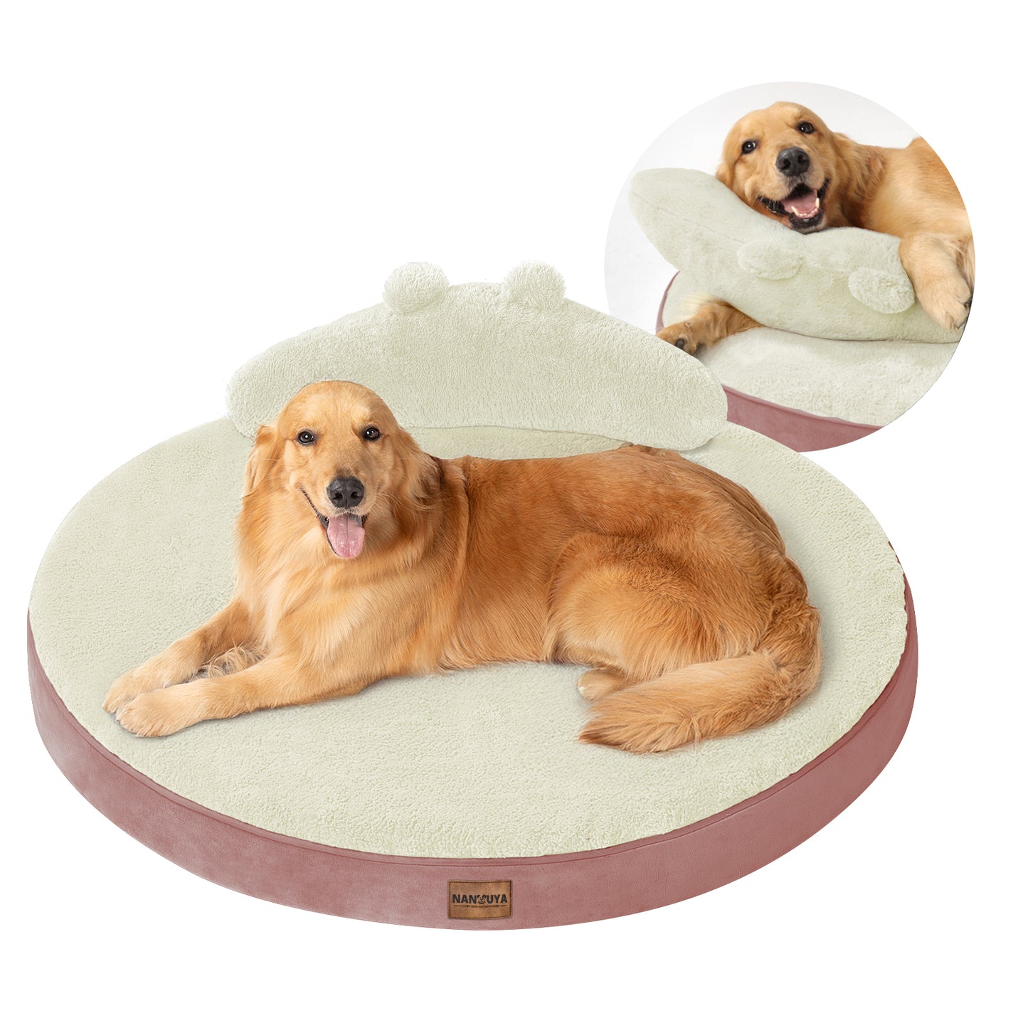 Round Dog Bed with Pillow