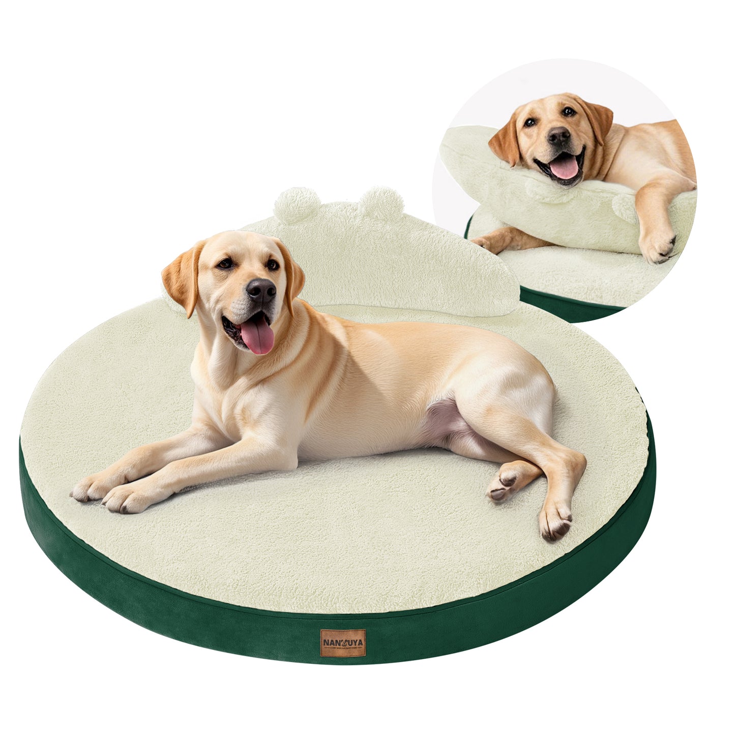 Round Dog Bed with Pillow
