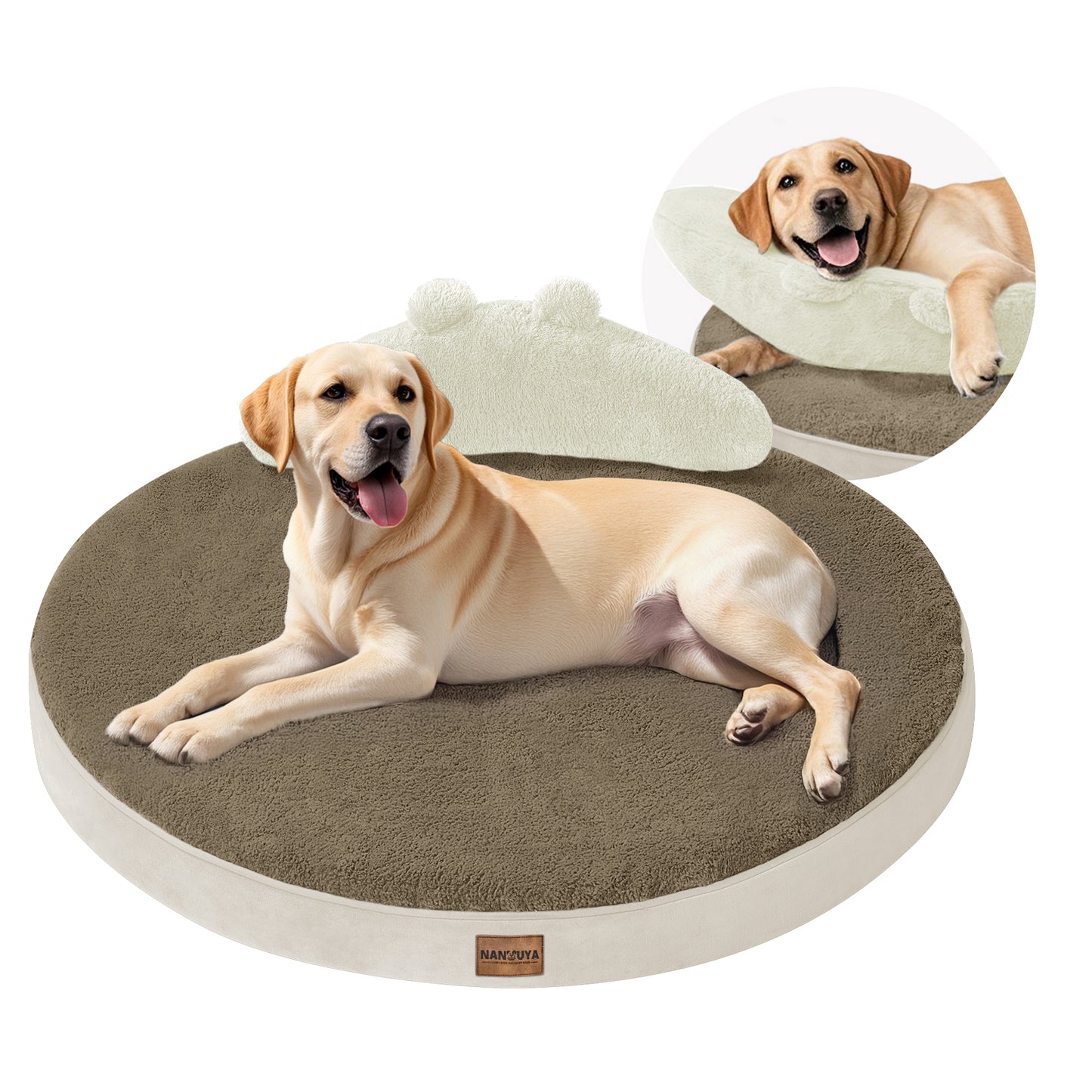 Round Dog Bed with Pillow