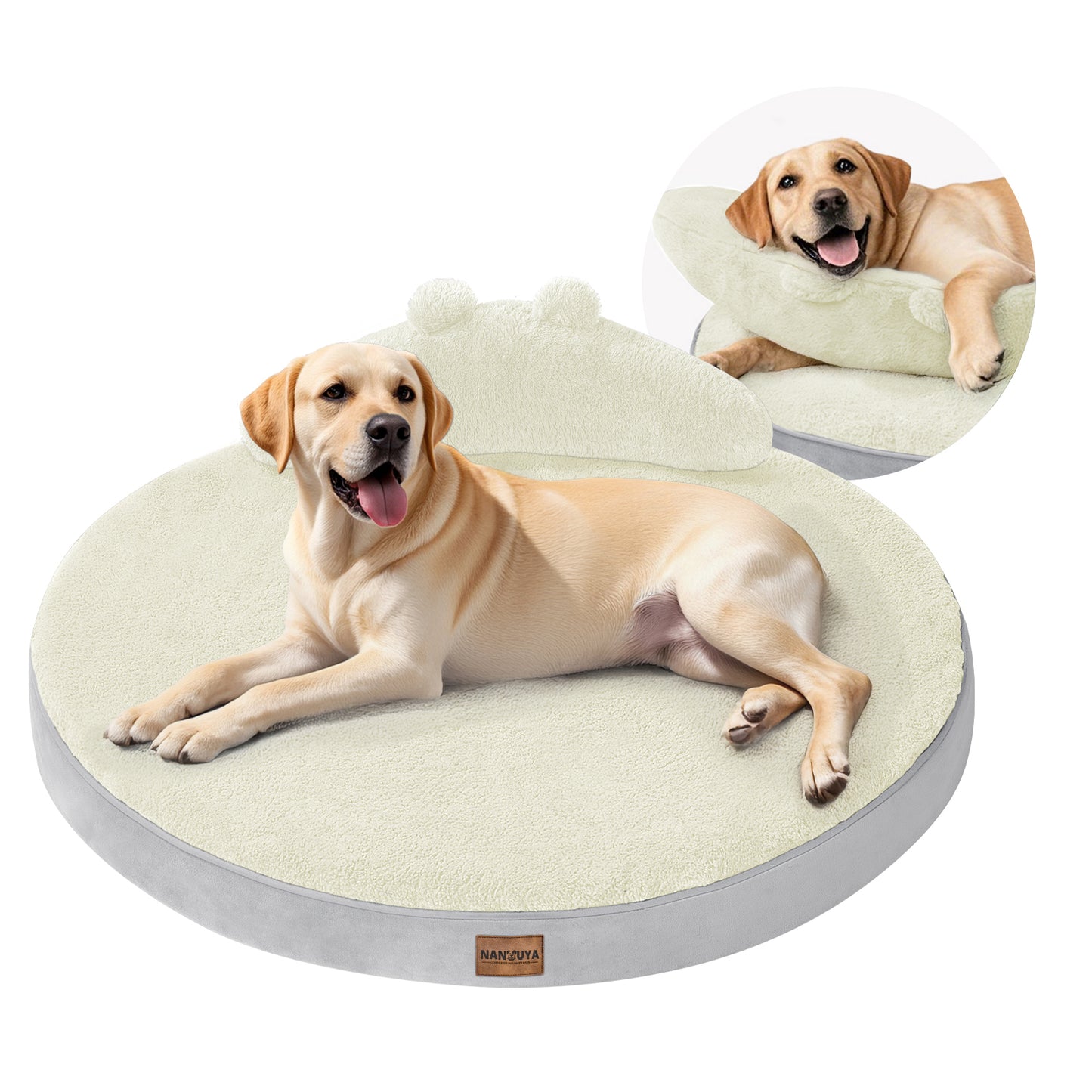 Round Dog Bed with Pillow