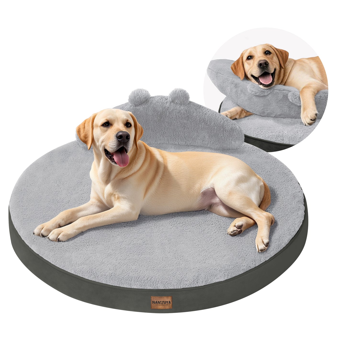 Round Dog Bed with Pillow