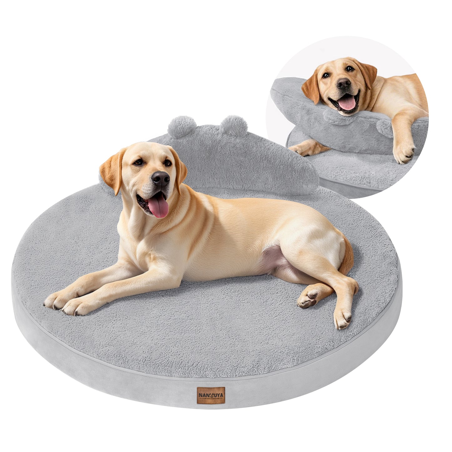 Round Dog Bed with Pillow