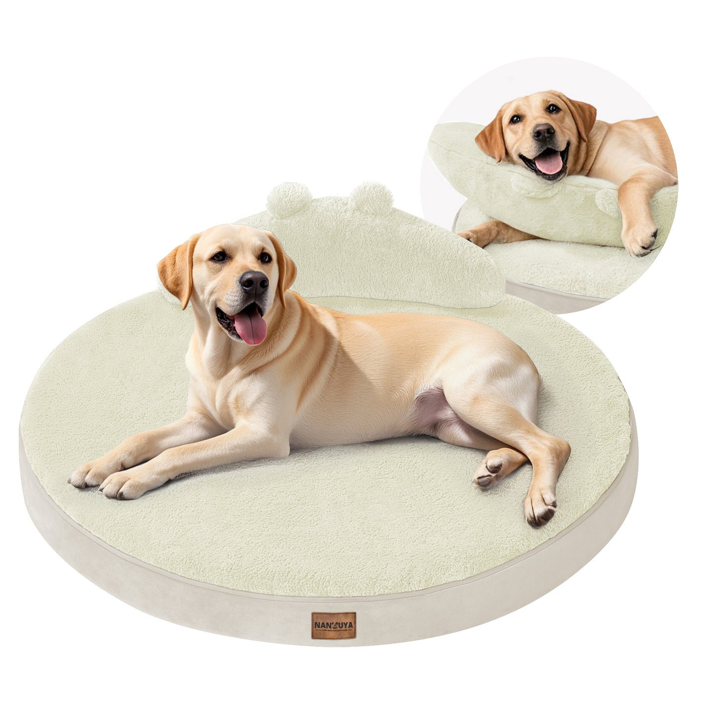 Round Dog Bed with Pillow