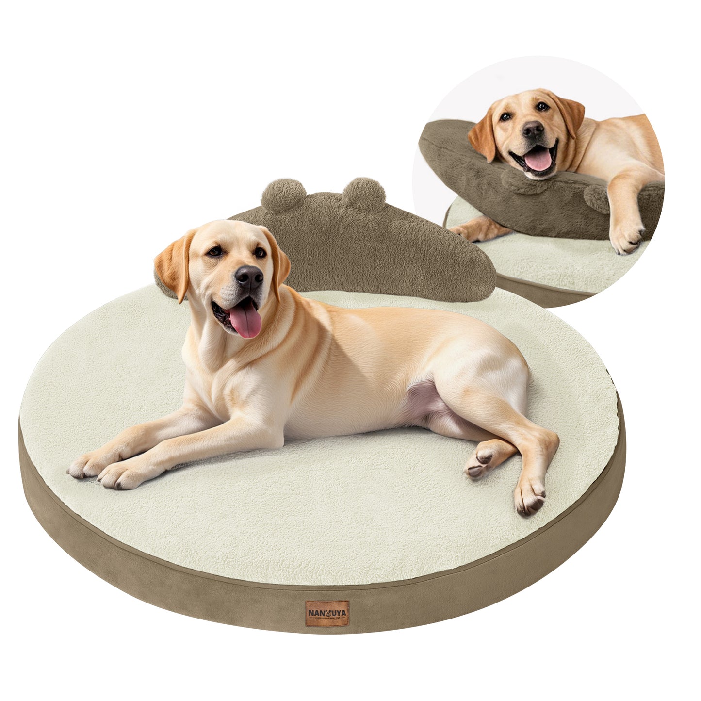 Round Dog Bed with Pillow