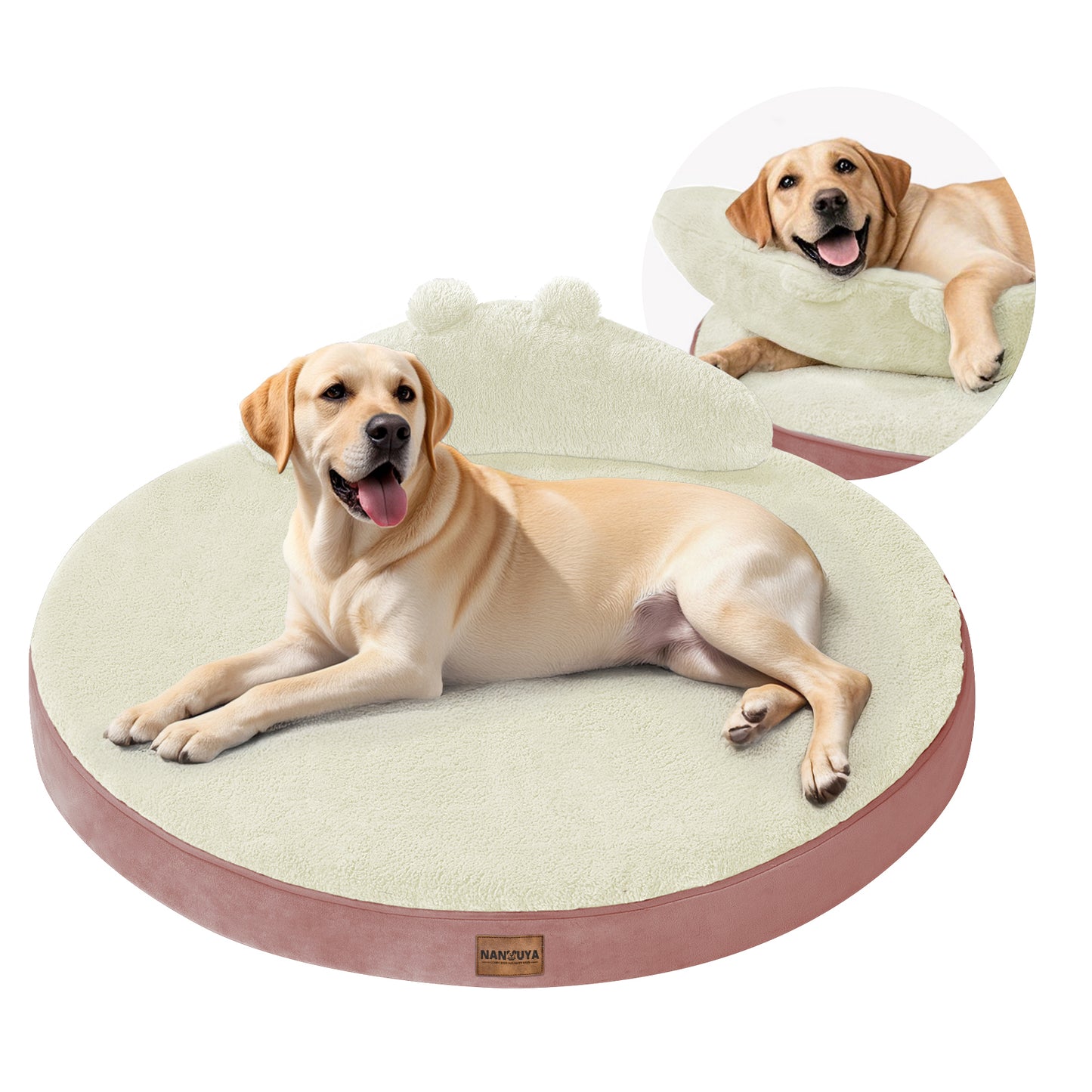 Round Dog Bed with Pillow