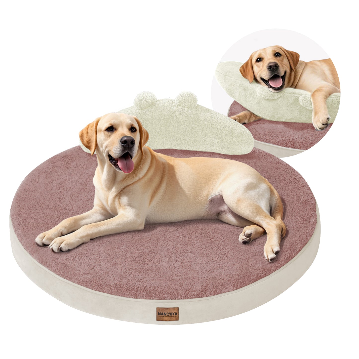 Round Dog Bed with Pillow