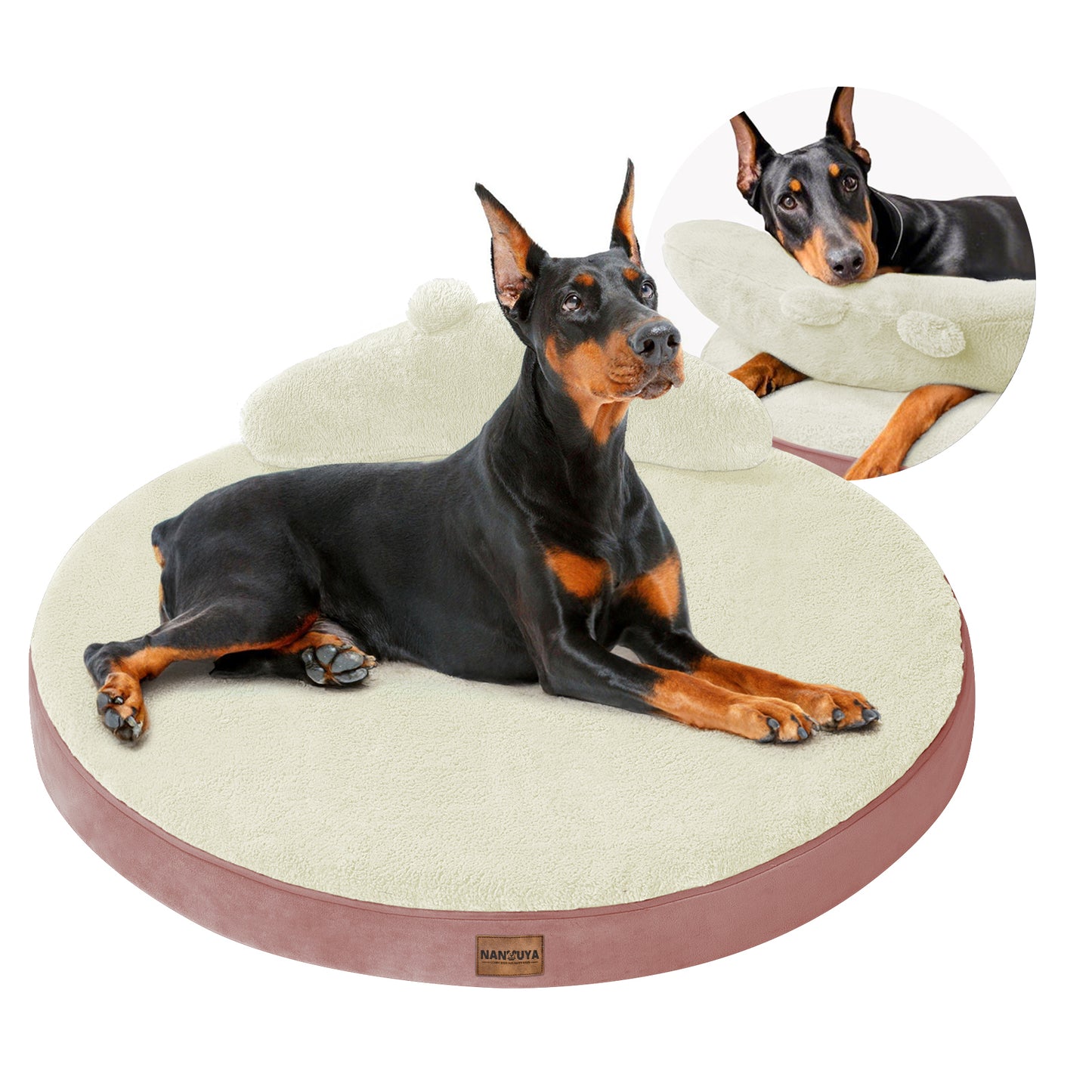 Round Dog Bed with Pillow