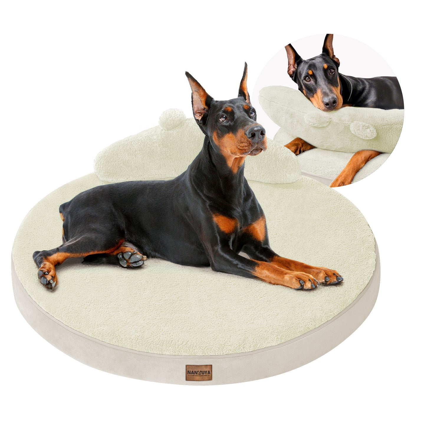 Round Dog Bed with Pillow