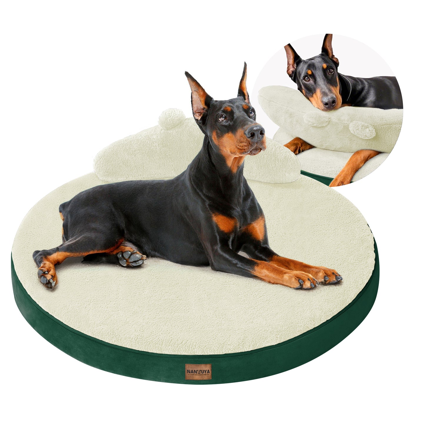 Round Dog Bed with Pillow