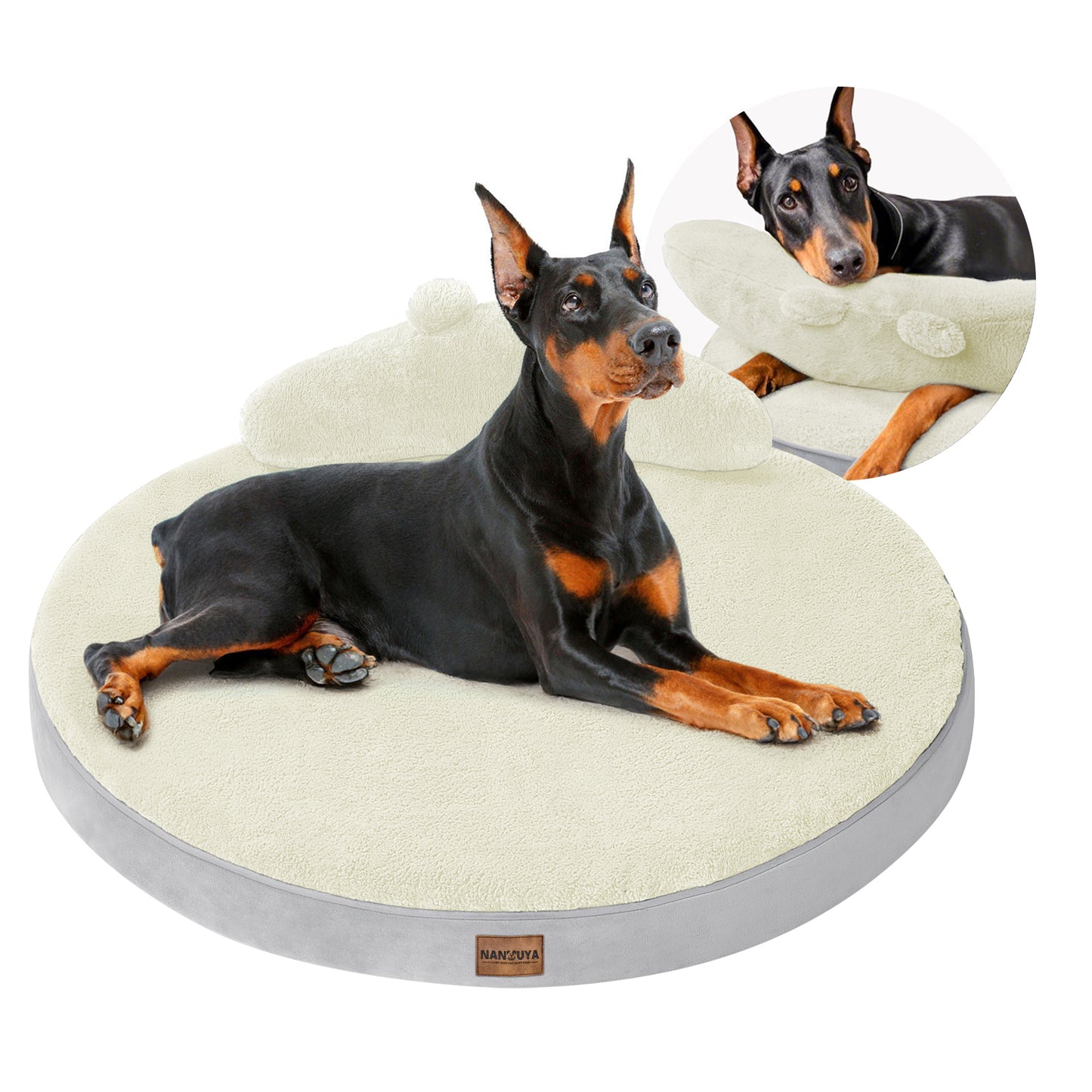 Round Dog Bed with Pillow