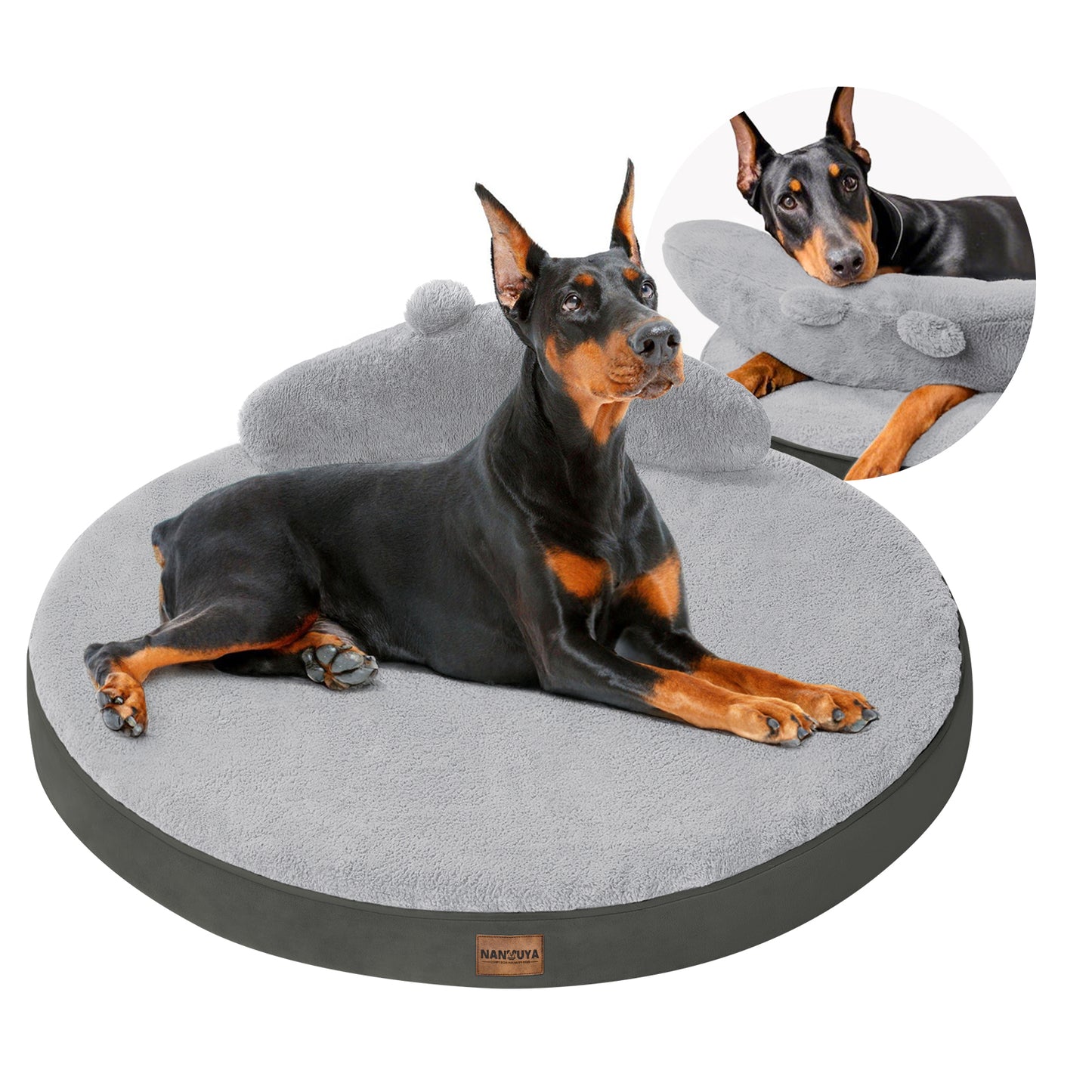 Round Dog Bed with Pillow