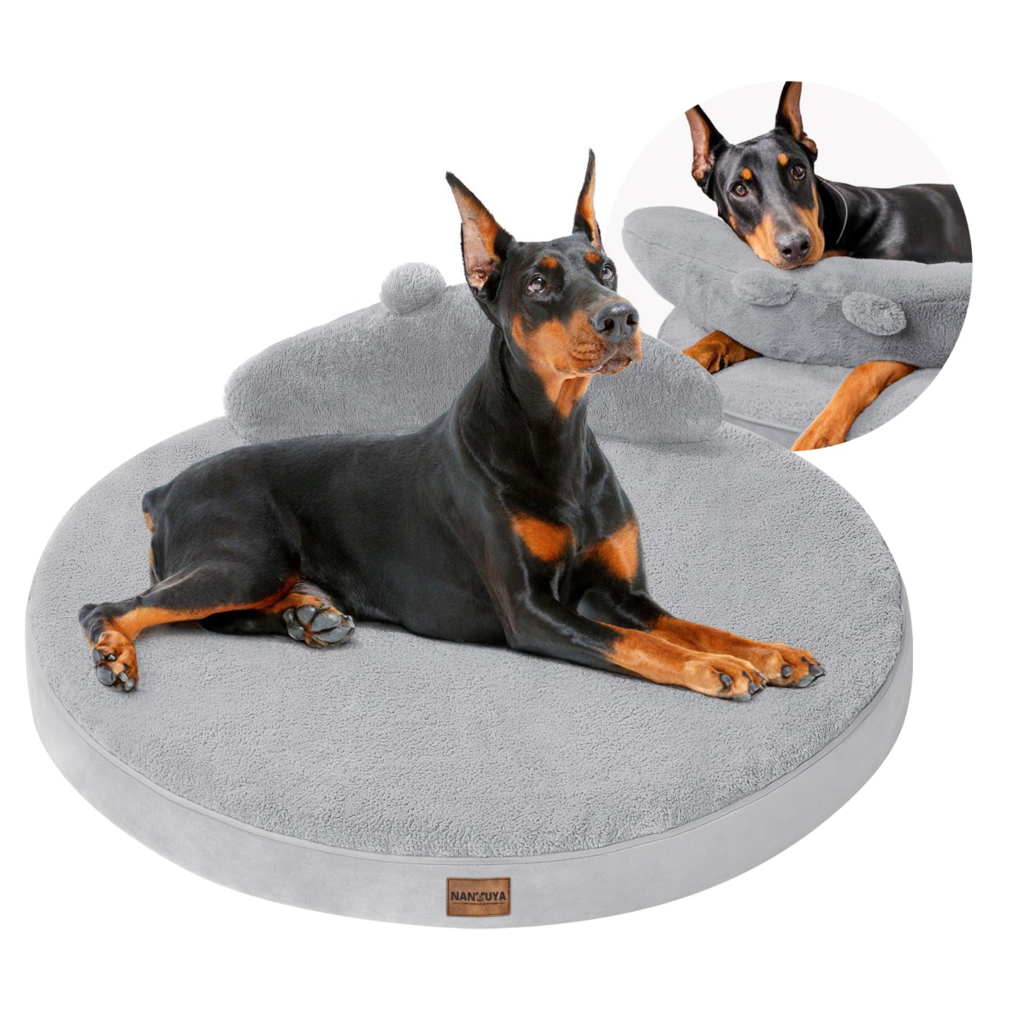 Round Dog Bed with Pillow